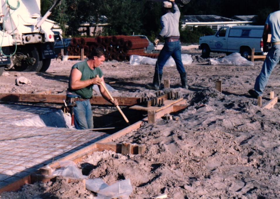 Pouring and finishing a slab, one of the trades we have always kept in house